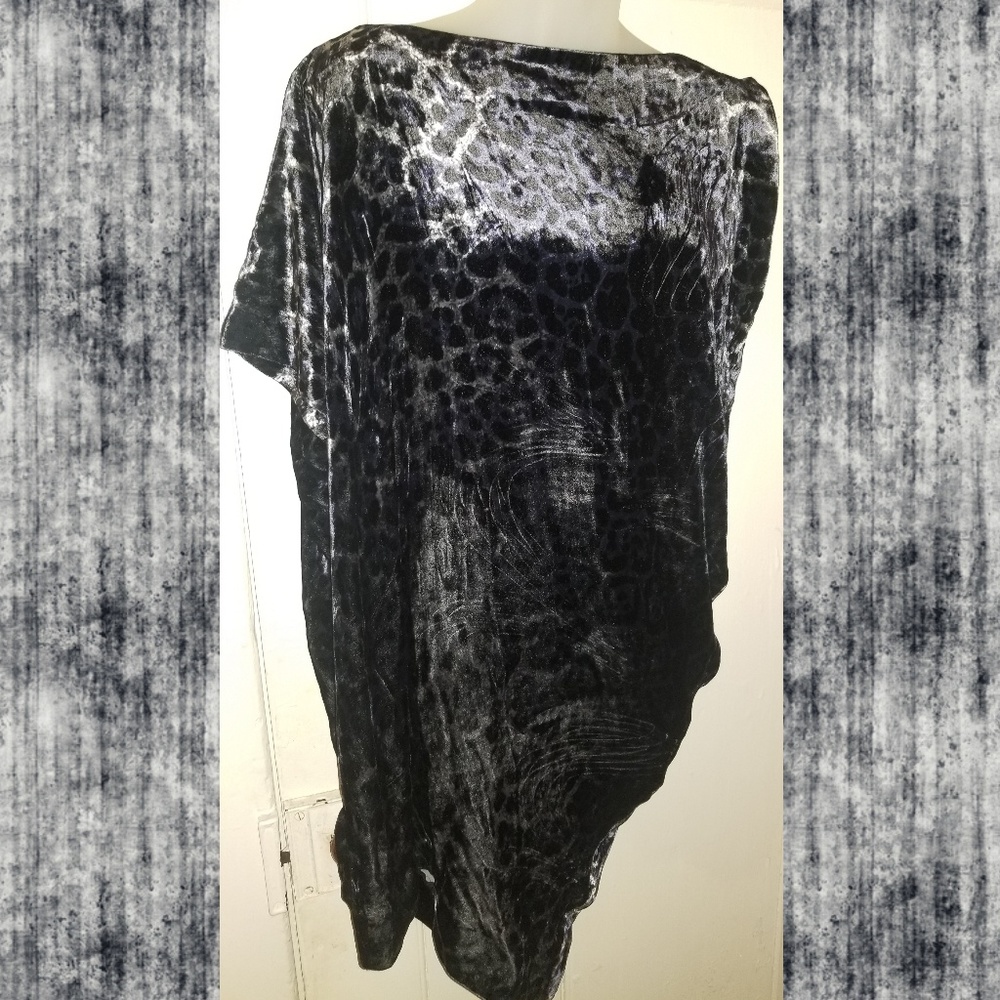 MODERN VINTAGE Vivienne tam Asymetrical crushed Velvet Top tunic mini dress NWT